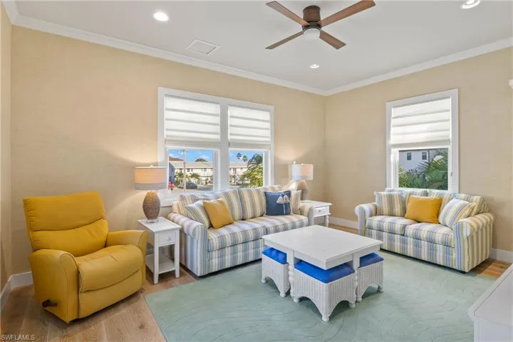 This spacious family room could also be used as a fourth bedroom or flex space.