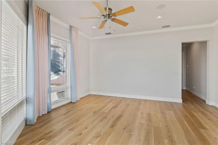 Primary bedroom is in a private wing with a serene spa like master bathroom and a custom large walk in closet!