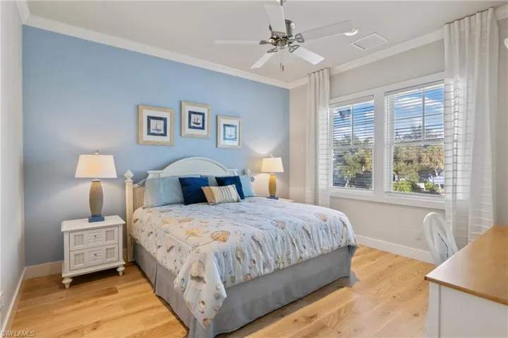 One of two en-suite guest bedrooms  - this faces east and offers beautiful sunrises and plenty of room for large furniture combinations.