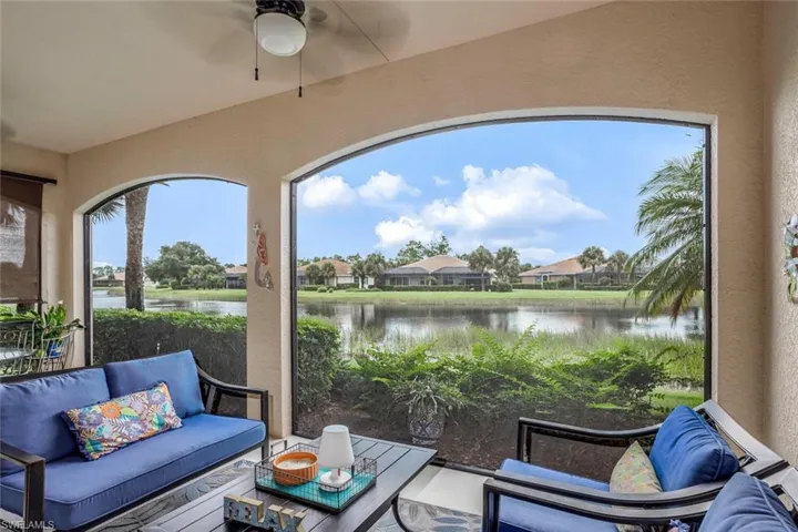 View of patio / terrace featuring outdoor lounge area and a water view