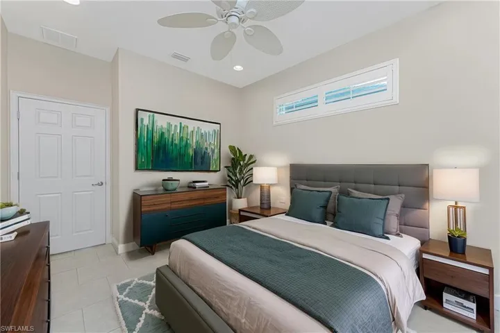 Virtually staged guest bedroom