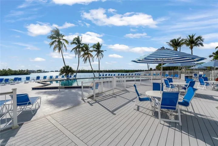 Resort style pool on the bay
