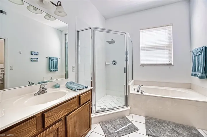 Separate shower and bathtub