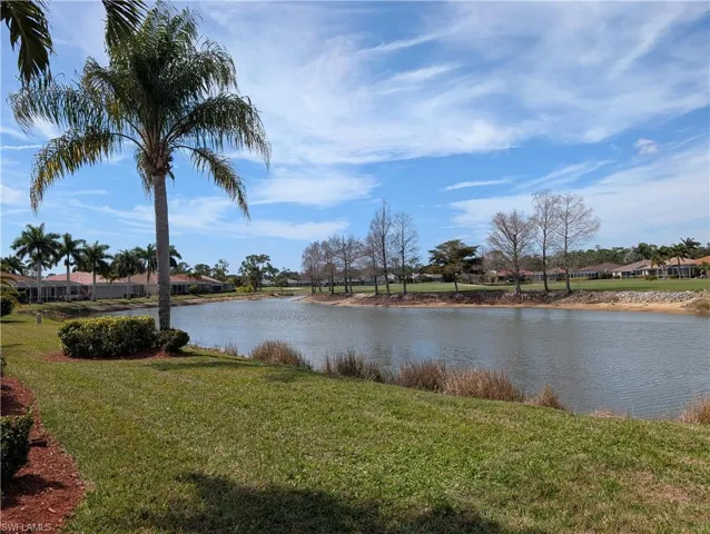 Overlooking pond & golf course & SUNSETS