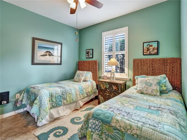 Bedroom with a ceiling fan