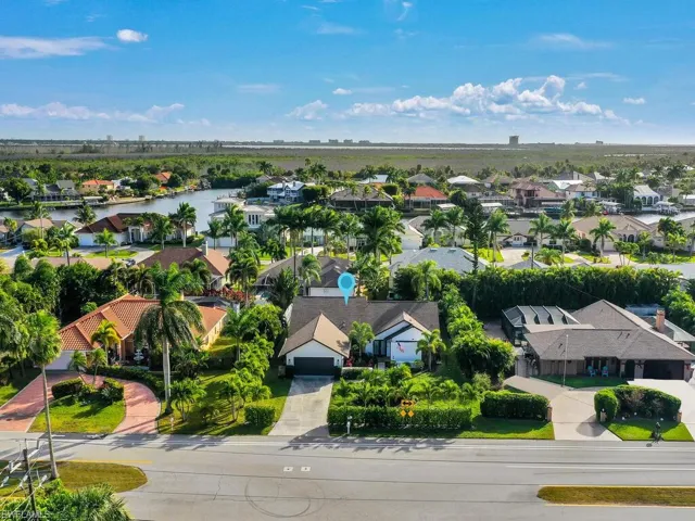 Aerial view of residential area