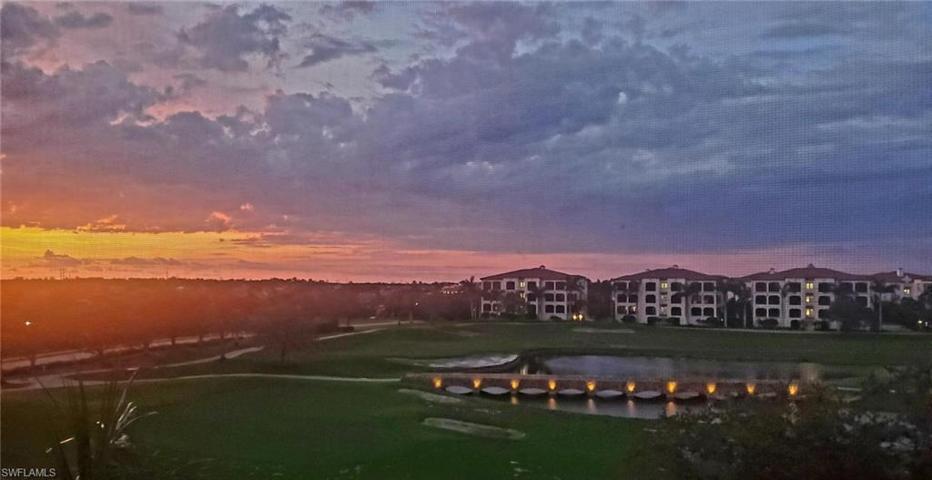 Sunset views from condo bright lit up