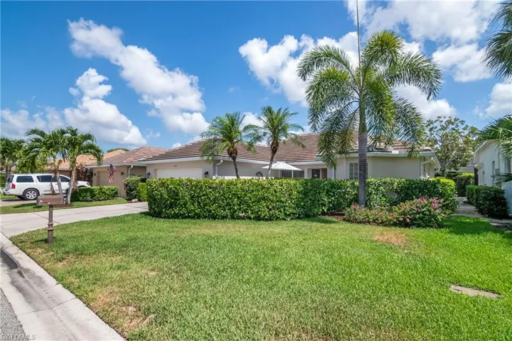 View of front of home with a front lawn