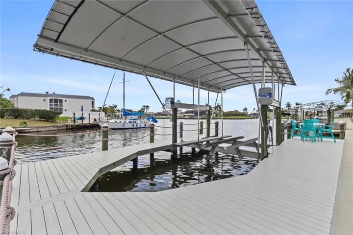 New composite dock added in 2022.  Features a 14k lb lift and a canopy.