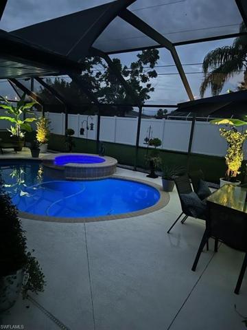 Pool and spa in the evening