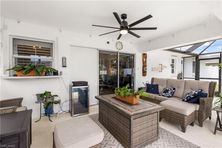 slider fully open onto lanai with covered area