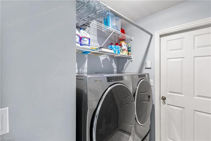 well-utilized space, door to 2-car garage