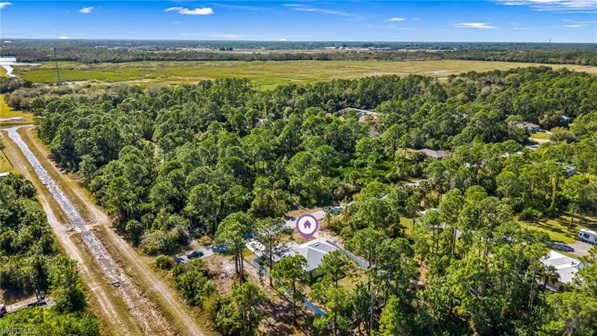 Birds eye view of property