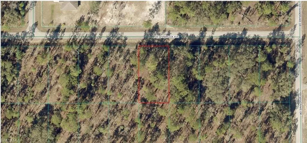 Aerial Property Map. Displaying the boundaries of the property and surrounding parcels