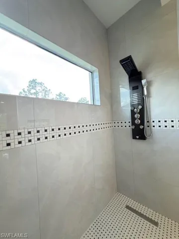 Bathroom with a shower stall
