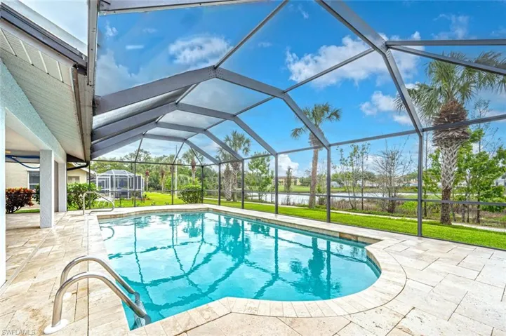 Beautiful Pool with Travertine tile