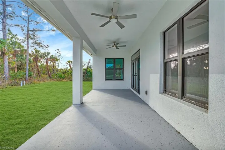 View of patio / terrace featuring ceiling fan
