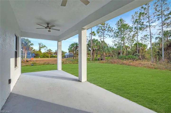 View of patio / terrace featuring ceiling fan