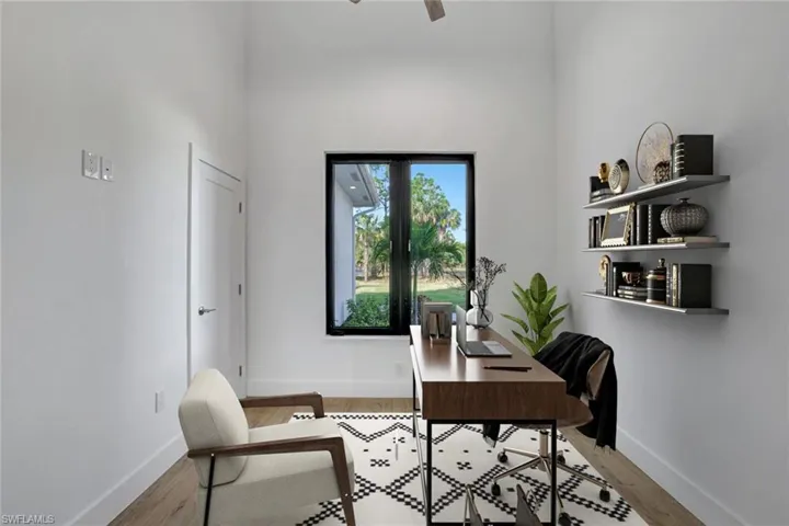 Virtually Staged_Office with light wood-type flooring