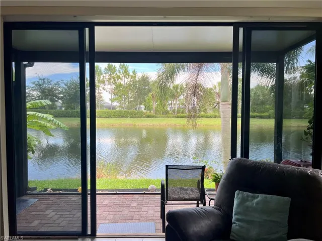 View of lanai and lake