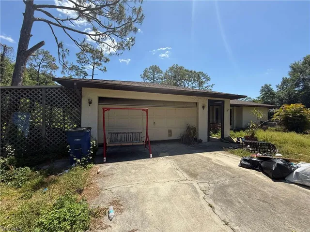 Garage with driveway