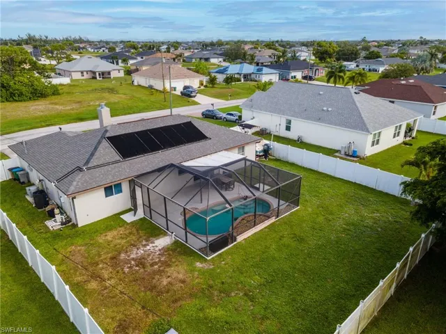 Aerial perspective of suburban area