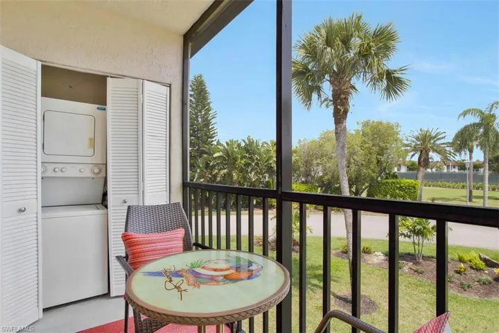 Balcony with stacked washer / drying machine