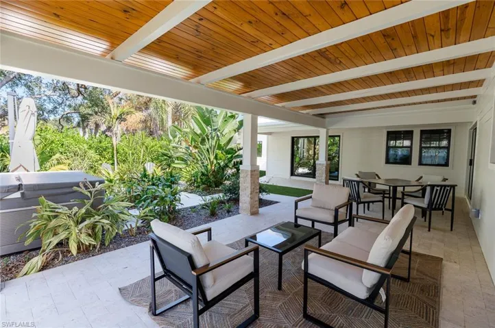 covered patio large enough for seating and dining