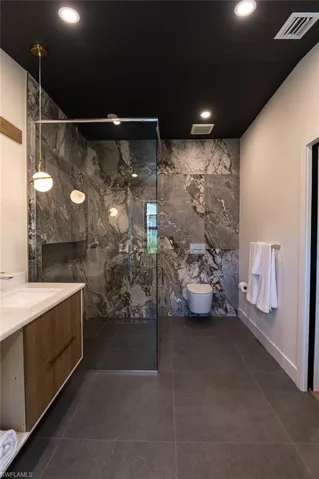 Walk in shower with lighted nice