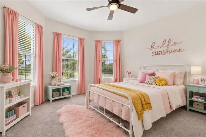 Virtually staged 3rd bedroom