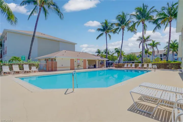 Community pool featuring a patio