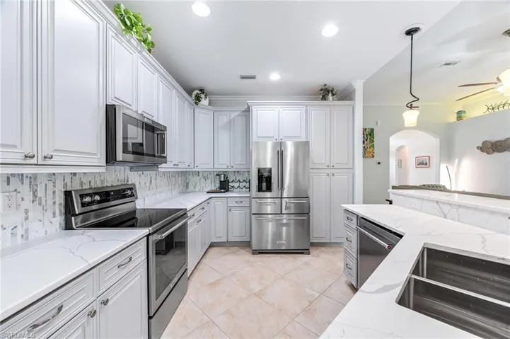New Kitchen with quartz counters and Kitchen aid appliances
