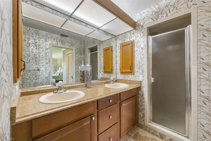 Master Bath with dual sinks and shower
