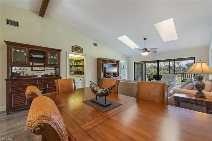 Dry bar in living/dining area