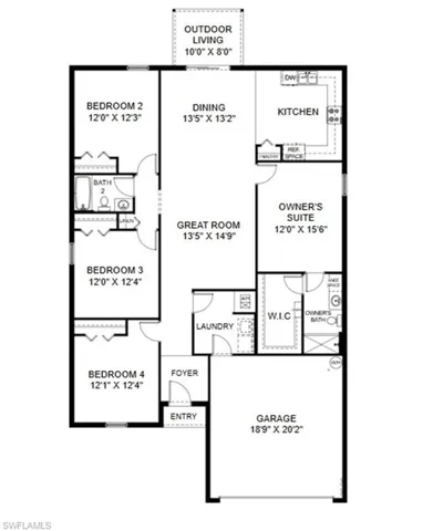 View of floor plan / room layout