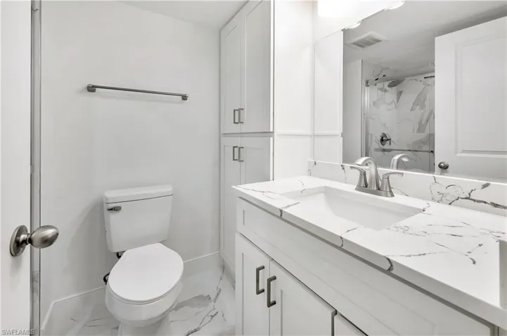Linen closet & full rain head shower