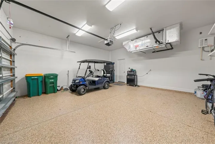 View of garage - golf cart is negotiable