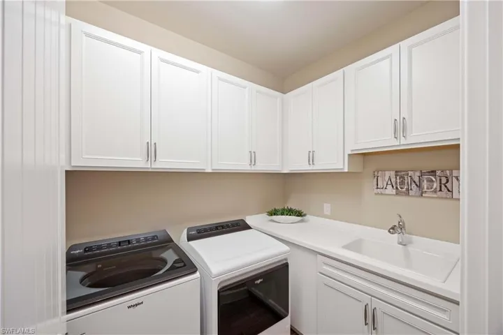 Custom Laundry Center w/ Cabinets, Counters & Utility Tub