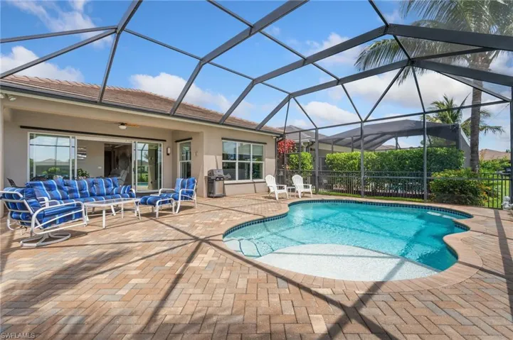 Pool area with lots of space for lounging.