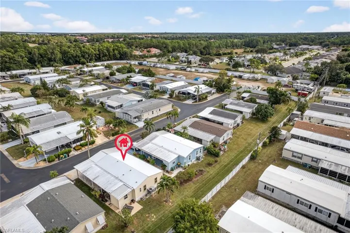 Aerial view of residential area