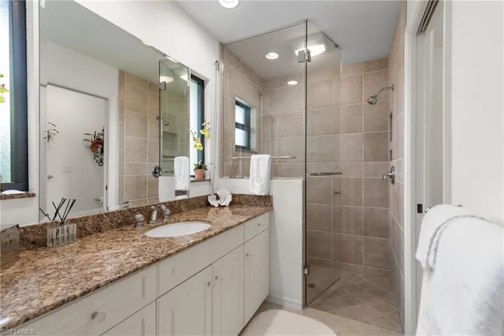 Dual vanities, great natural light.