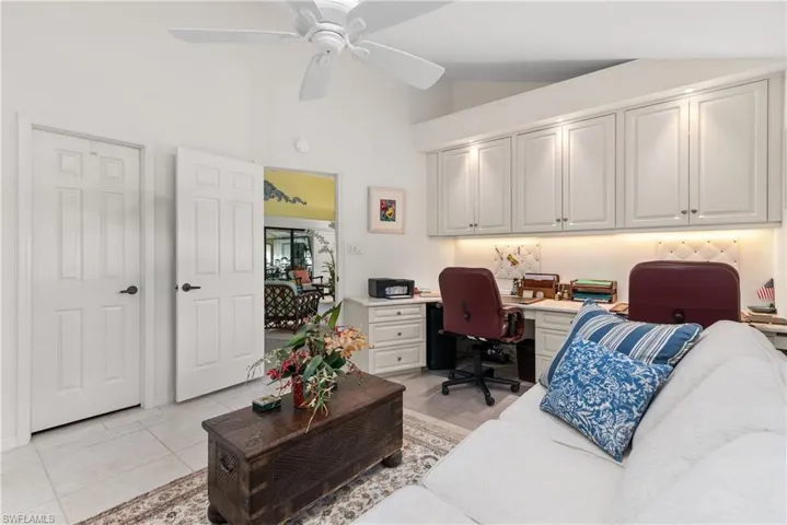Near primary bedroom, this large den is a great place to work from home in a private setting.