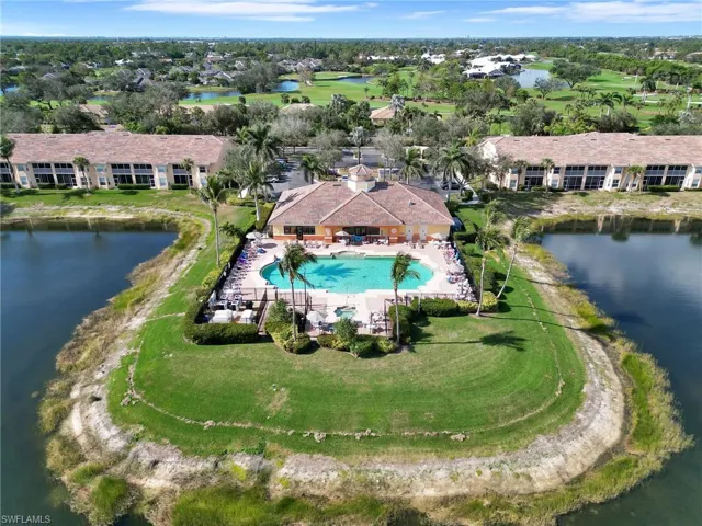Rear Aerial View of Clubhouse and Community Pool