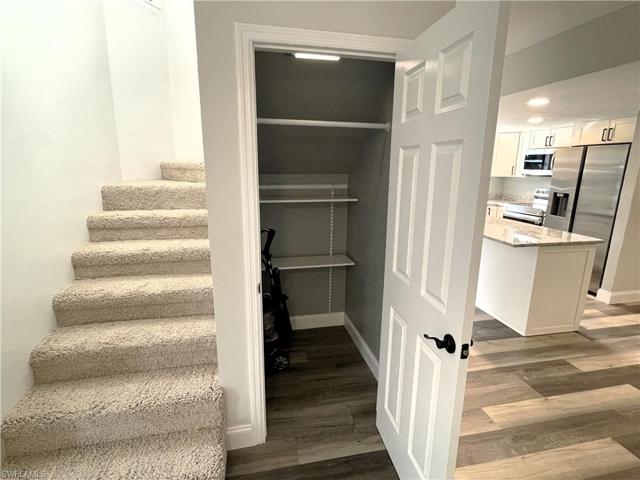 Extra storage under stairs