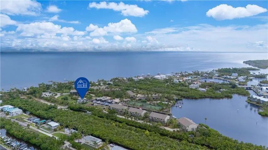 Drone / aerial view of a large body of water