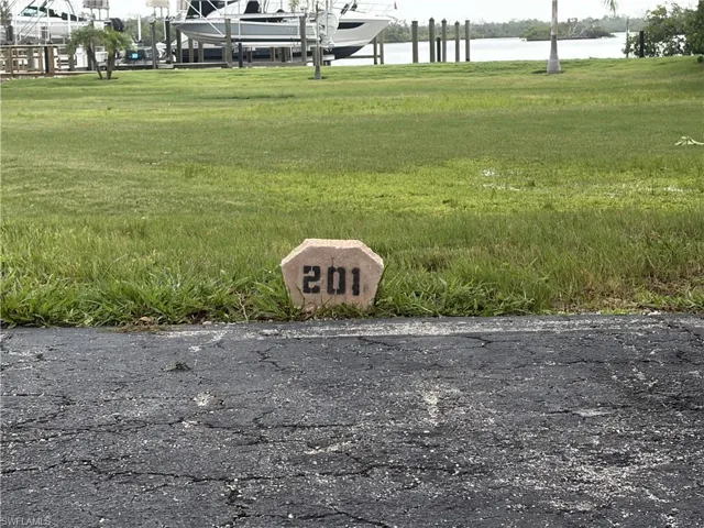 Parking space 201 facing the Bay.