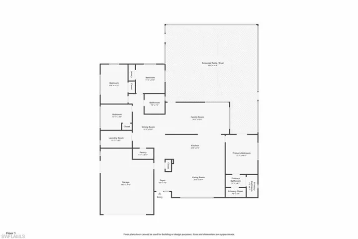 4 bedroom. 2 full bath, pantry, glassed sunroom/lanai, 2 car garage