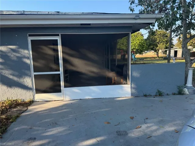 Garage with driveway