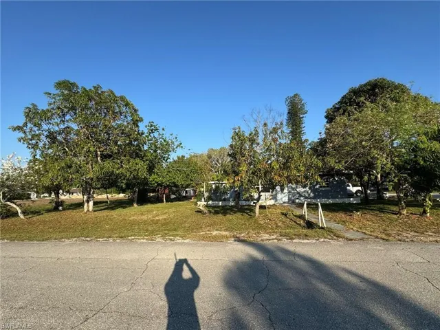 Obstructed view of property featuring a front lawn