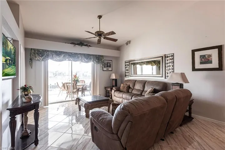 Living room with ceiling fan